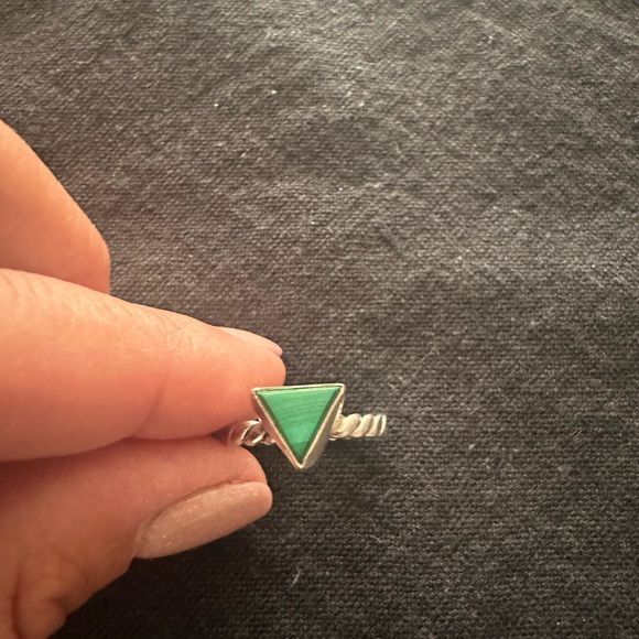 Sterling silver malachite ring - Picture 1 of 4